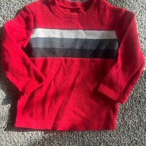 Jumping Beans Red Sweater with Black and White Stripes